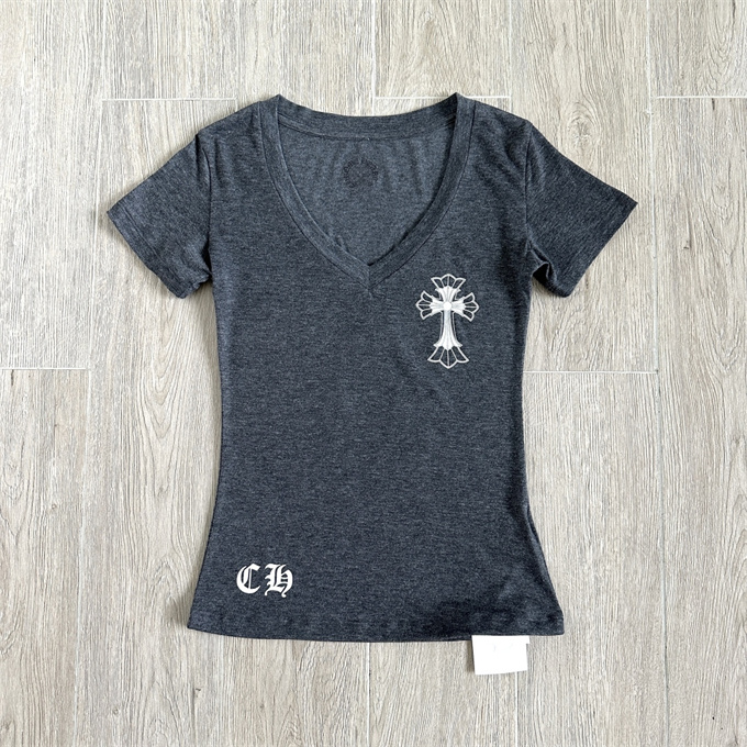 chrome hearts women's v-neck short sleeve t-shirt